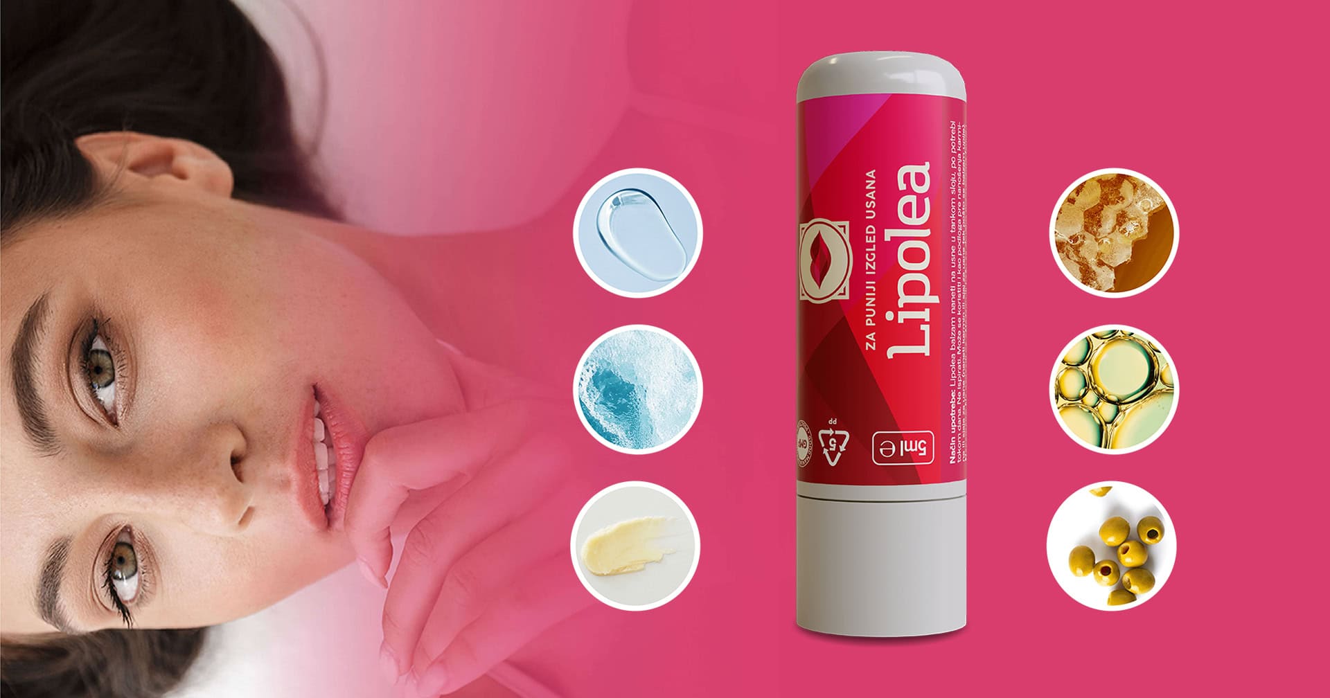 LIpolea lipolea stik i devojka koja dodiruje usne