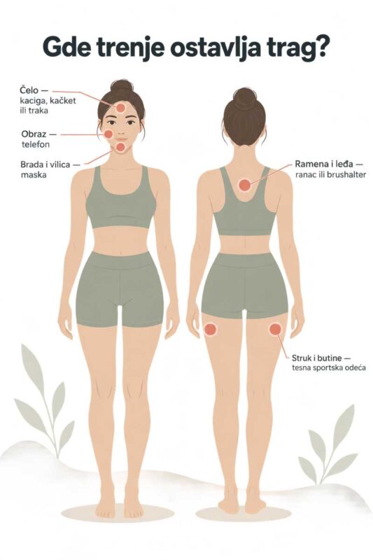 acne mehanica - mesto izbijanja