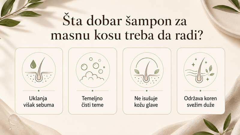 dejstvo šampona za masnu kosu